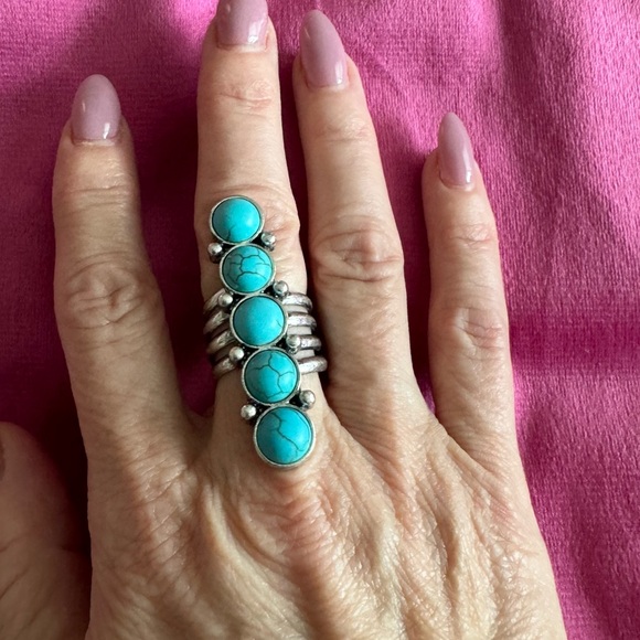 Turquoise ring. Size 6.5 - Picture 4 of 6